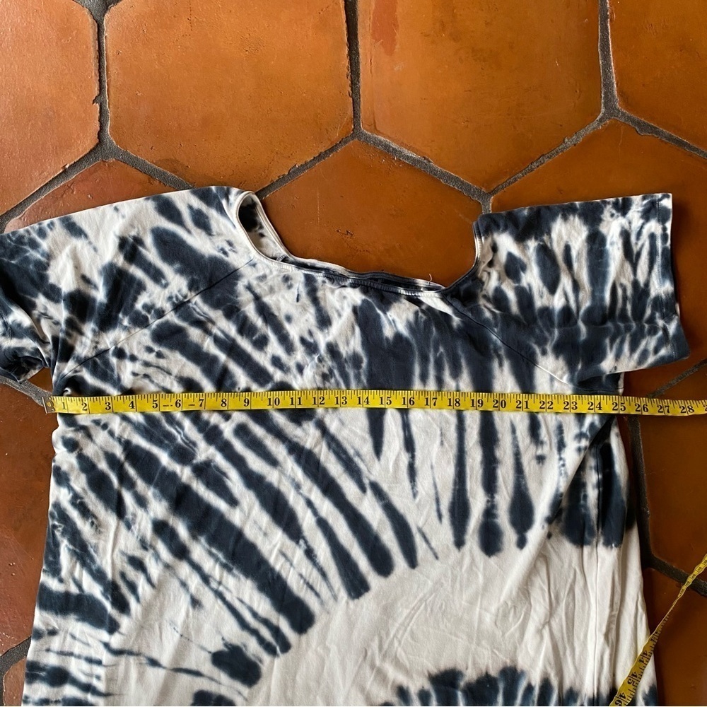 Torrid Tie Dye Off Shoulder T Shirt Dress Size 3 French Terry Navy/White Hippie - Picture 8 of 8